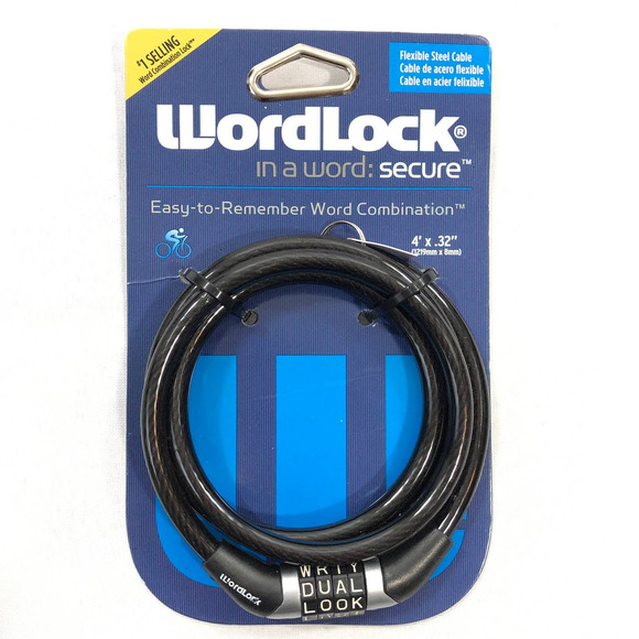 Wordlock Word Combination Cable Bike Lock Black - Picture 1 of 7